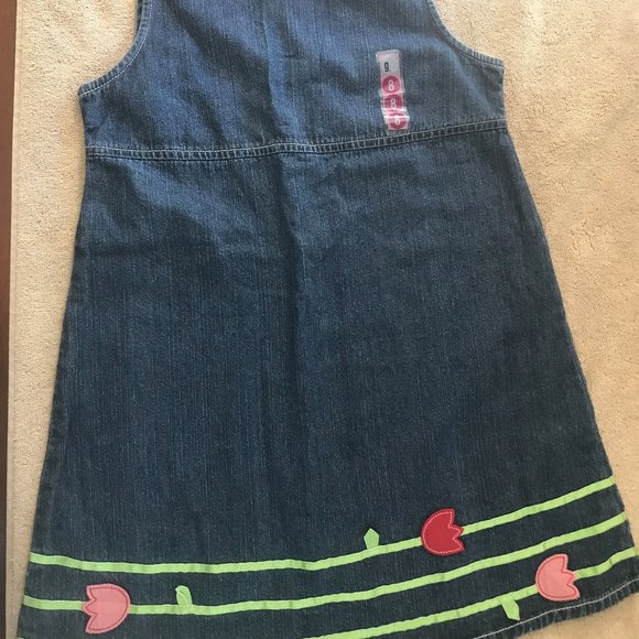 NWT gymboree tip toe tulips 8 dress denim jumper